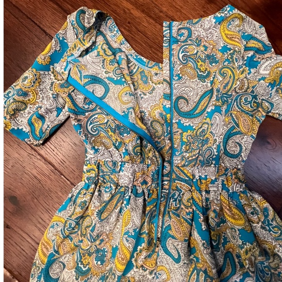 H&M PAISLEY BOHO MINI DRESS, SIZE US 4, PAISLEY PRINT - Picture 10 of 11